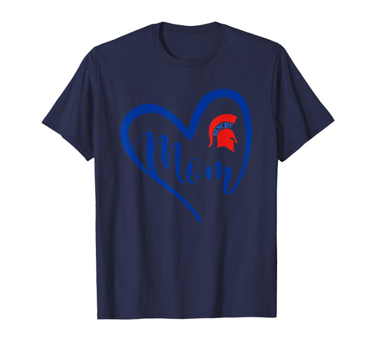 Bixby Spartans Logo Heart Mom HS T-Shirt