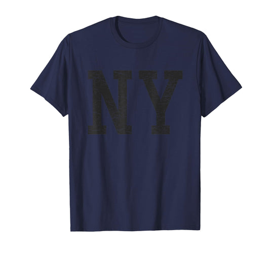 New York Tshirt Women Men | Black Text Distressed Graphic NY T-Shirt