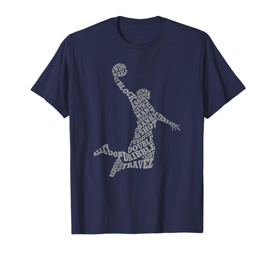 Threadrock Basketball Player Typography Word Art T-Shirt