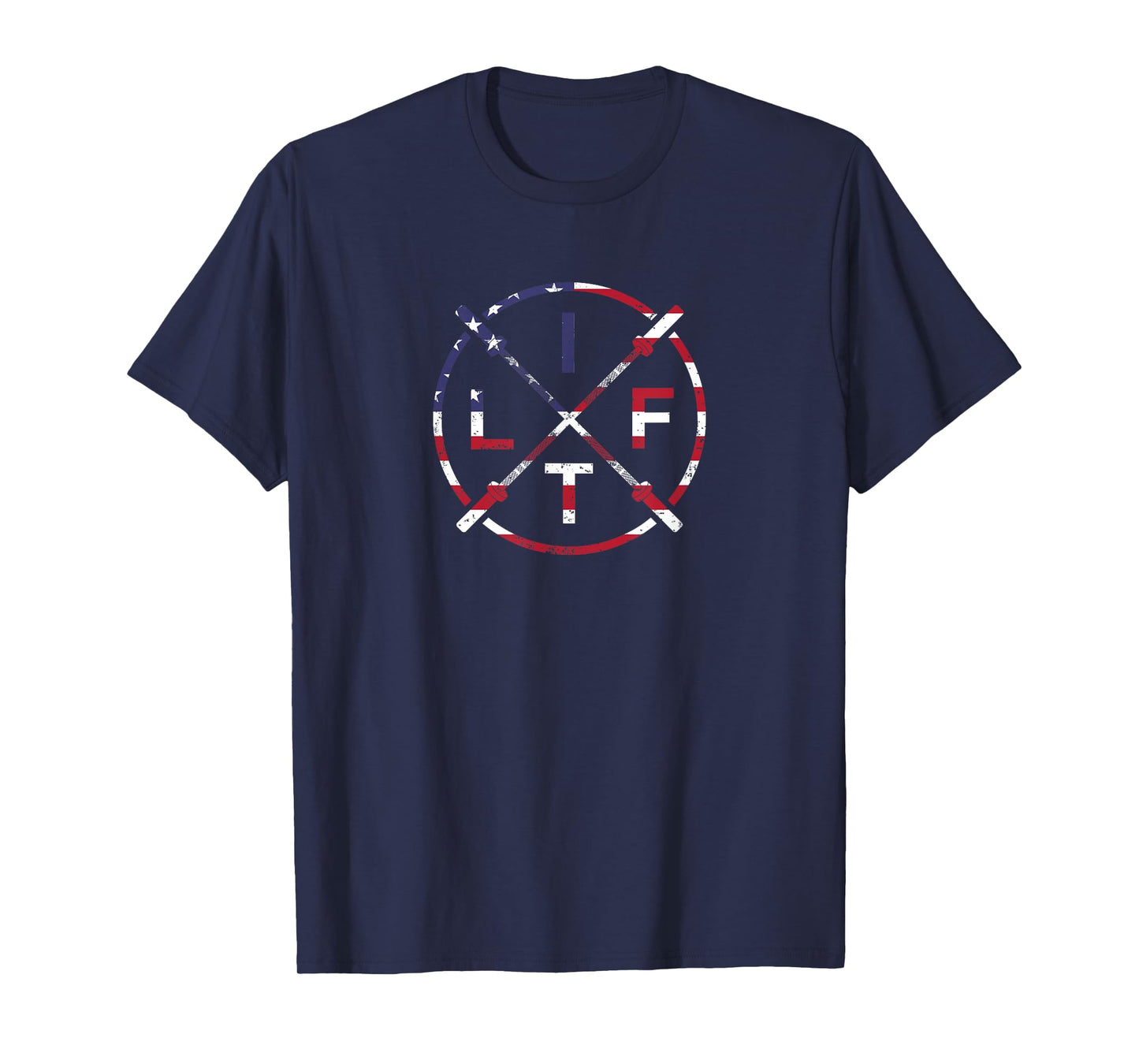 Weight Lifting Gym Workout Fitness Lift 4th of July Flag T-Shirt for Women Men