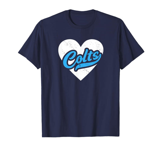 Vintage Colts High School Go Colts Pride Heart T-Shirt