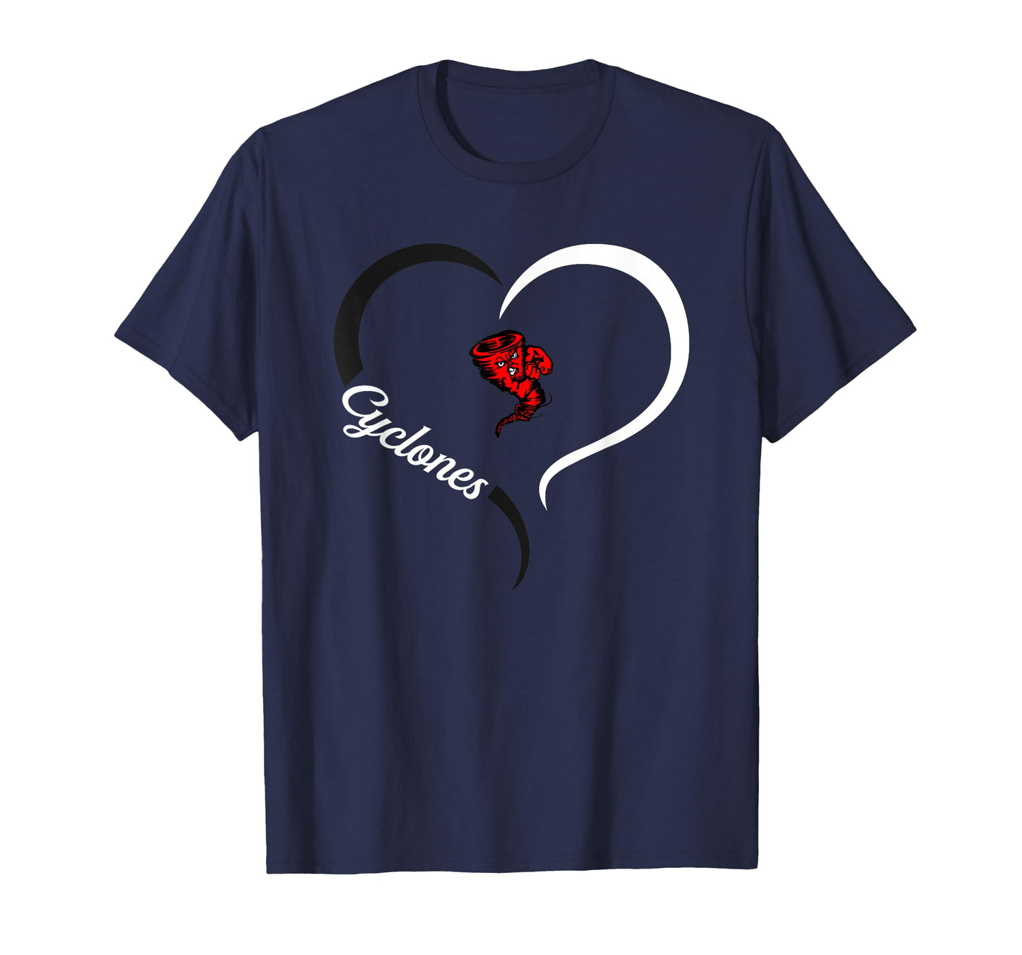 Harlan Community Cyclones Logo Half Heart Slogan HS T-Shirt