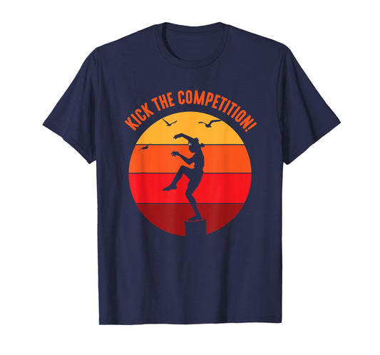 Karate Teen Kid Vintage Sunset On Pacific Ocean Beach T-Shirt