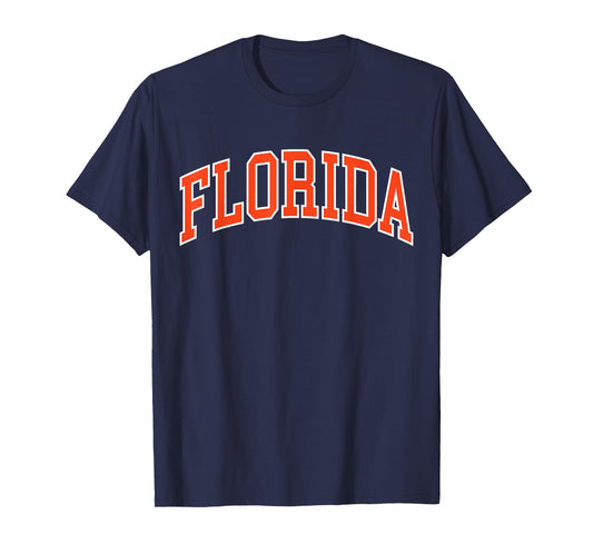 Vintage Florida Men Florida Women Retro Blue Orange FL Tee T-Shirt