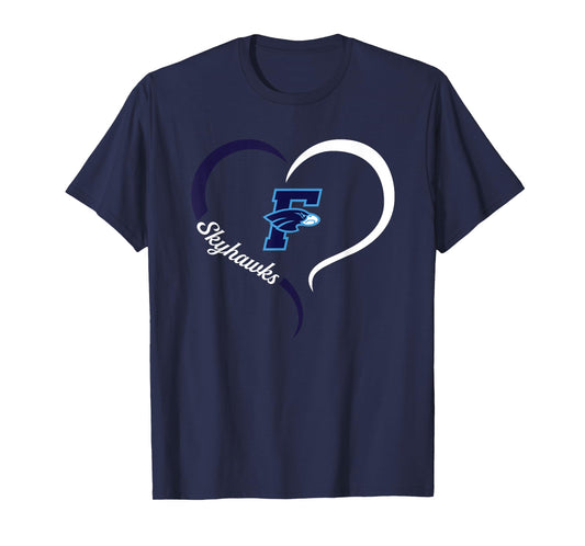 Fairborn Skyhawks Logo Half Heart Slogan HS T-Shirt