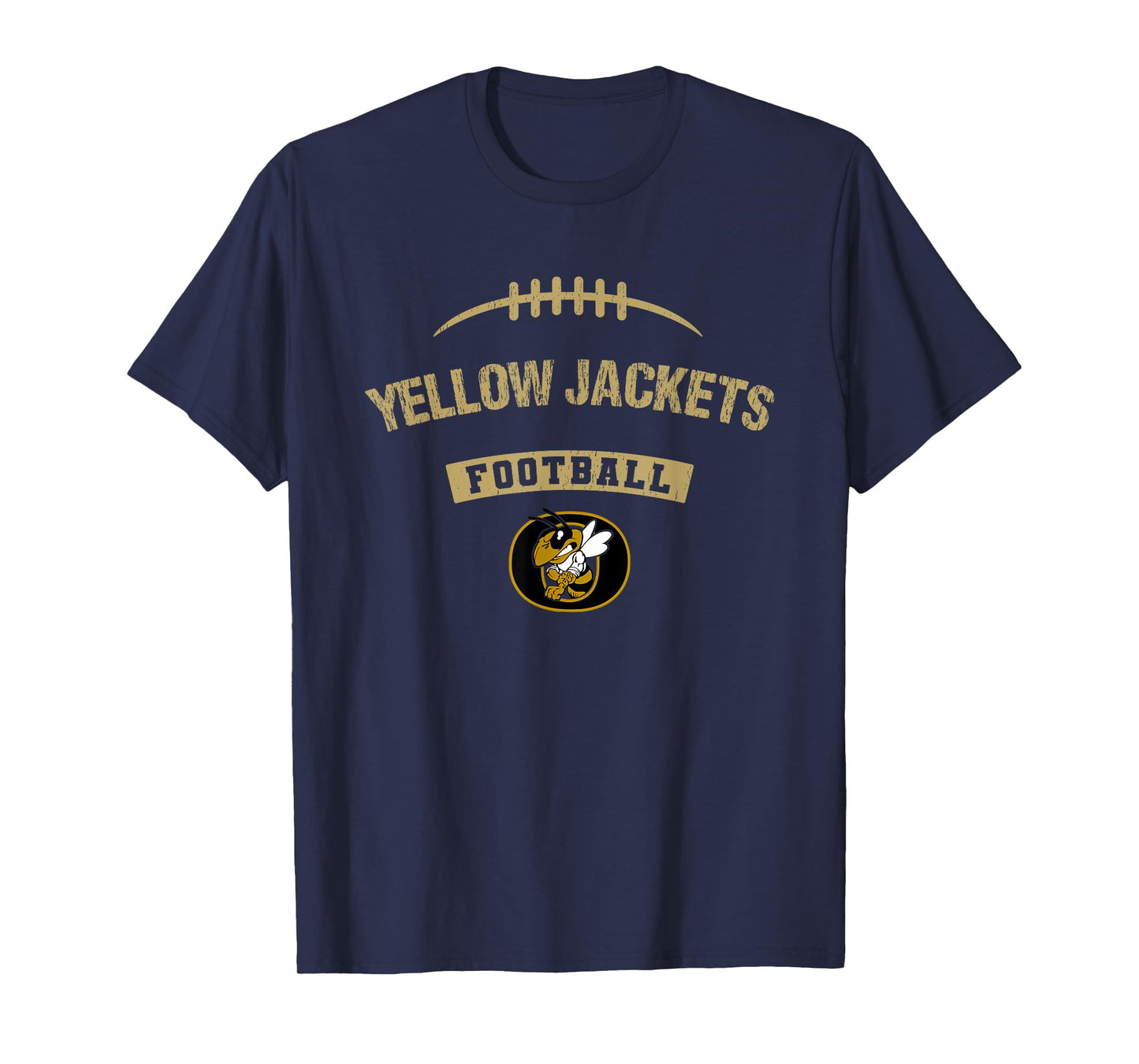 Oxford Yellow Jackets Logo Football Distressed HS T-Shirt