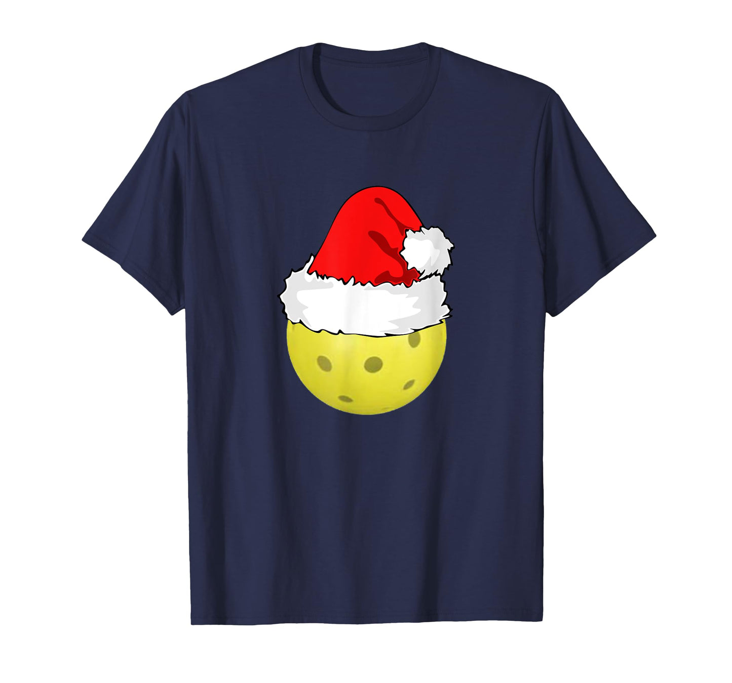 Christmas Pickleball Pickle Ball Santa Hat Funny Sport Xmas T-Shirt