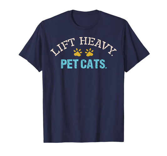 Lift Heavy Pet Cats Weightlifter Gym Fit Muscle Workout Fit T-Shirt
