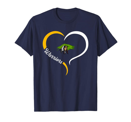 Ruidoso Warriors Logo Half Heart Slogan HS T-Shirt