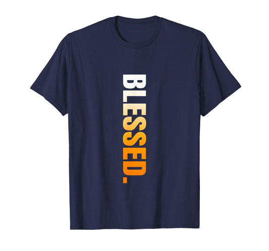 Orange Blessed. Vertical Orange Color Graphic T-Shirt