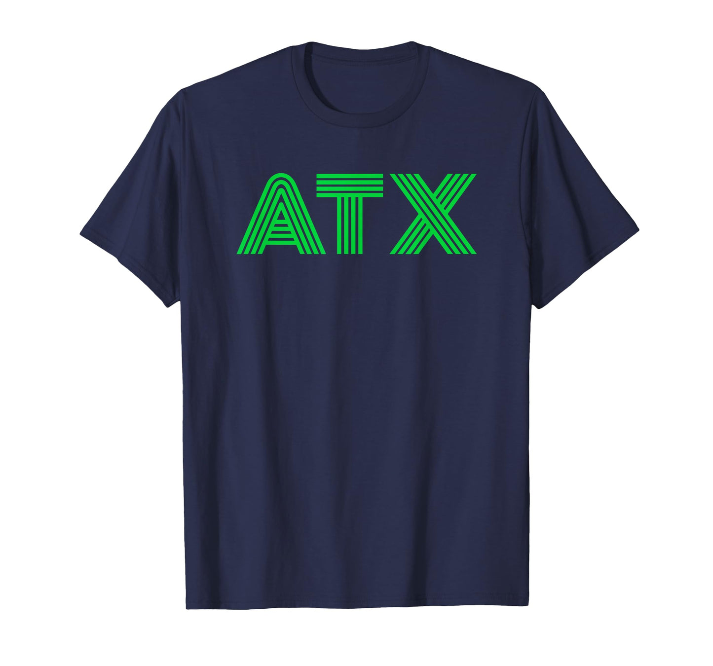 ATX / Austin TX Retro Design In Green T-Shirt