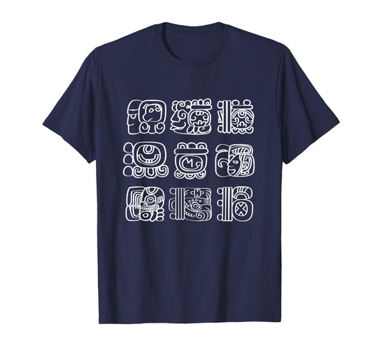 Vintage Mayan And Aztec Maya Hieroglyphs T-Shirt