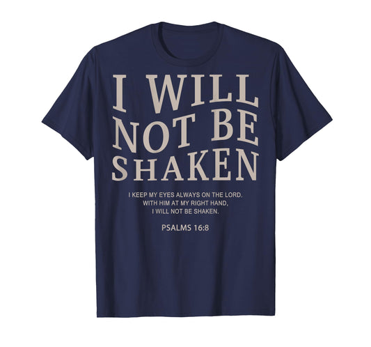 Youth I Will Not Be Shaken Christian Teen Girl Women Jesus T-Shirt