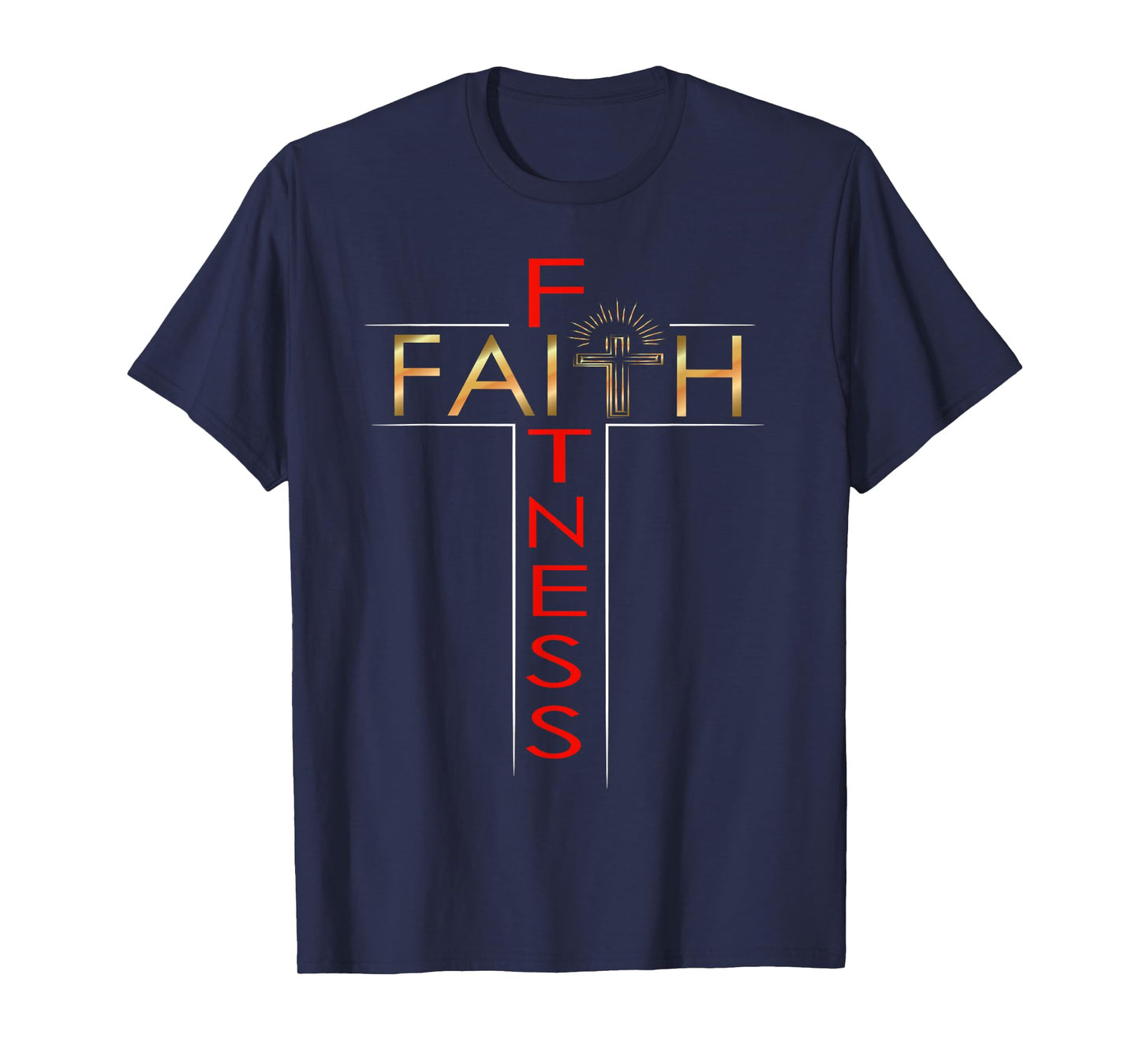 Faith Fitness Cross Christian Workout Modern Gym T-Shirt T-Shirt