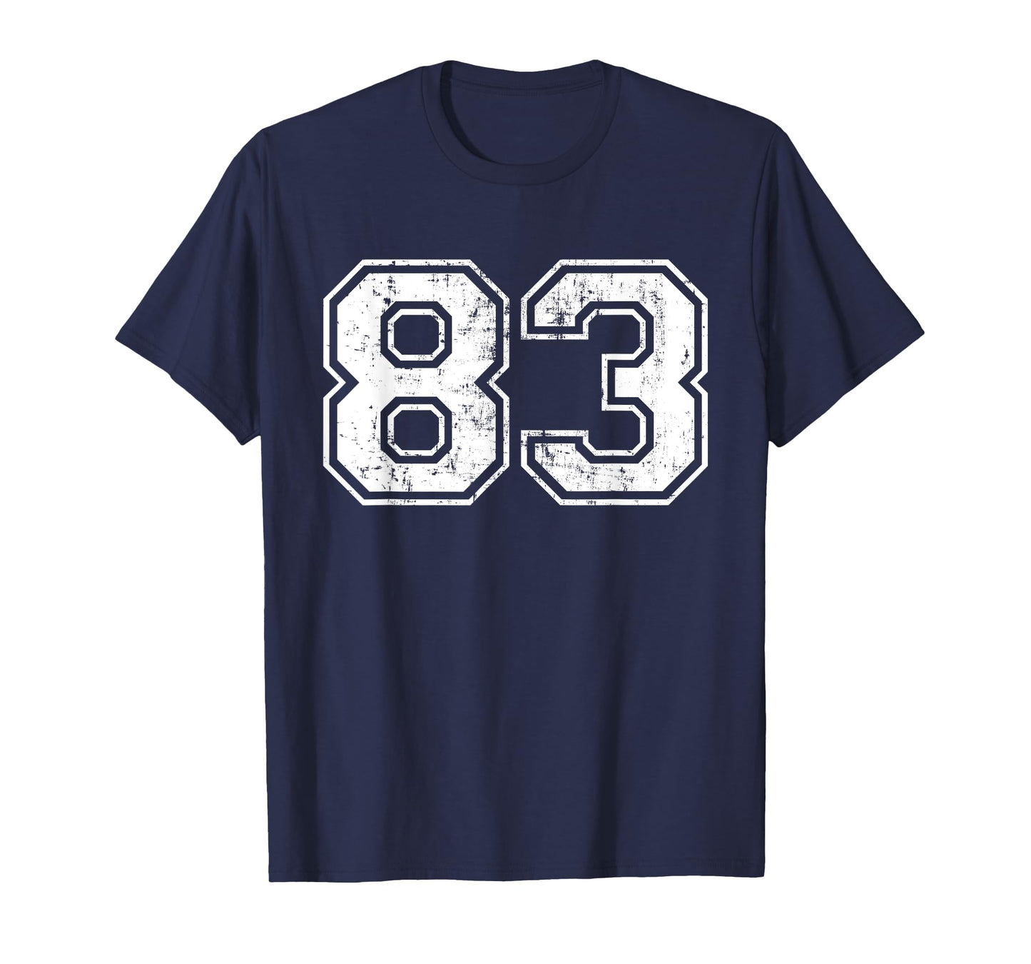 Number 83 Eighty Three Distressed Vintage Sports Team Gym T-Shirt