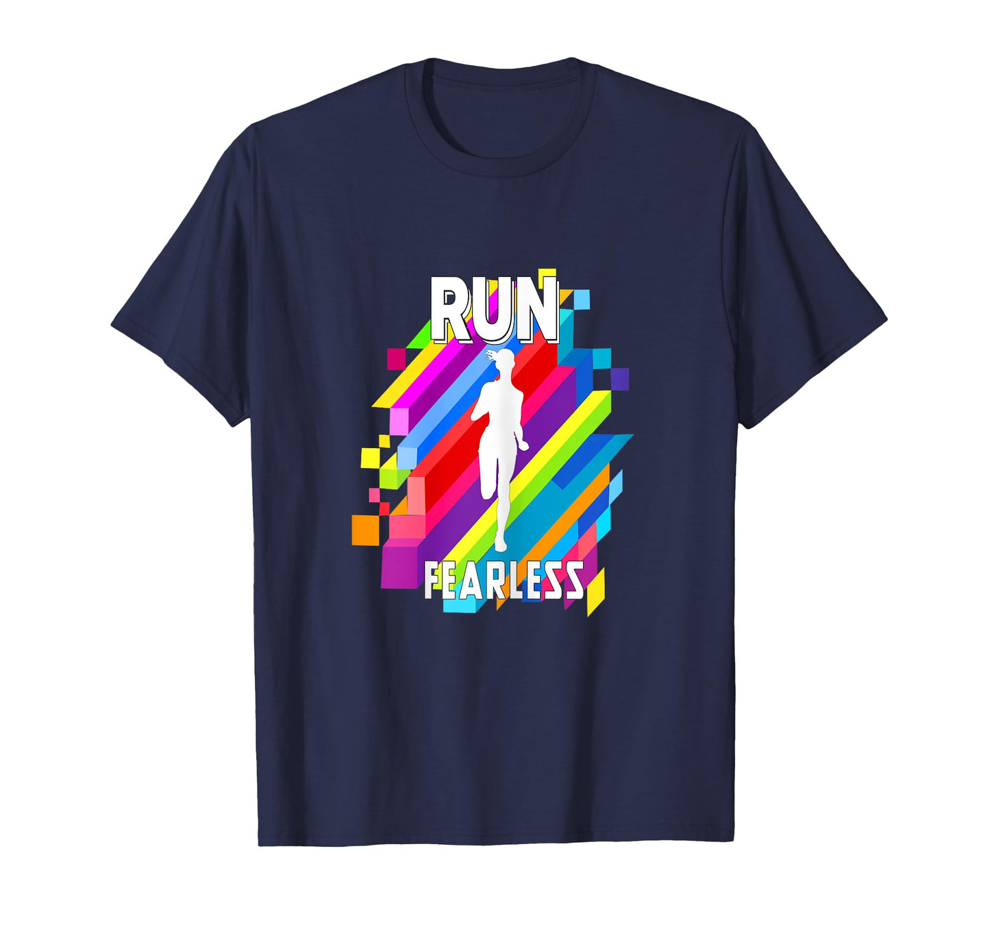 Run Fearless Colorful Strips Running Fit women girl T-shirt