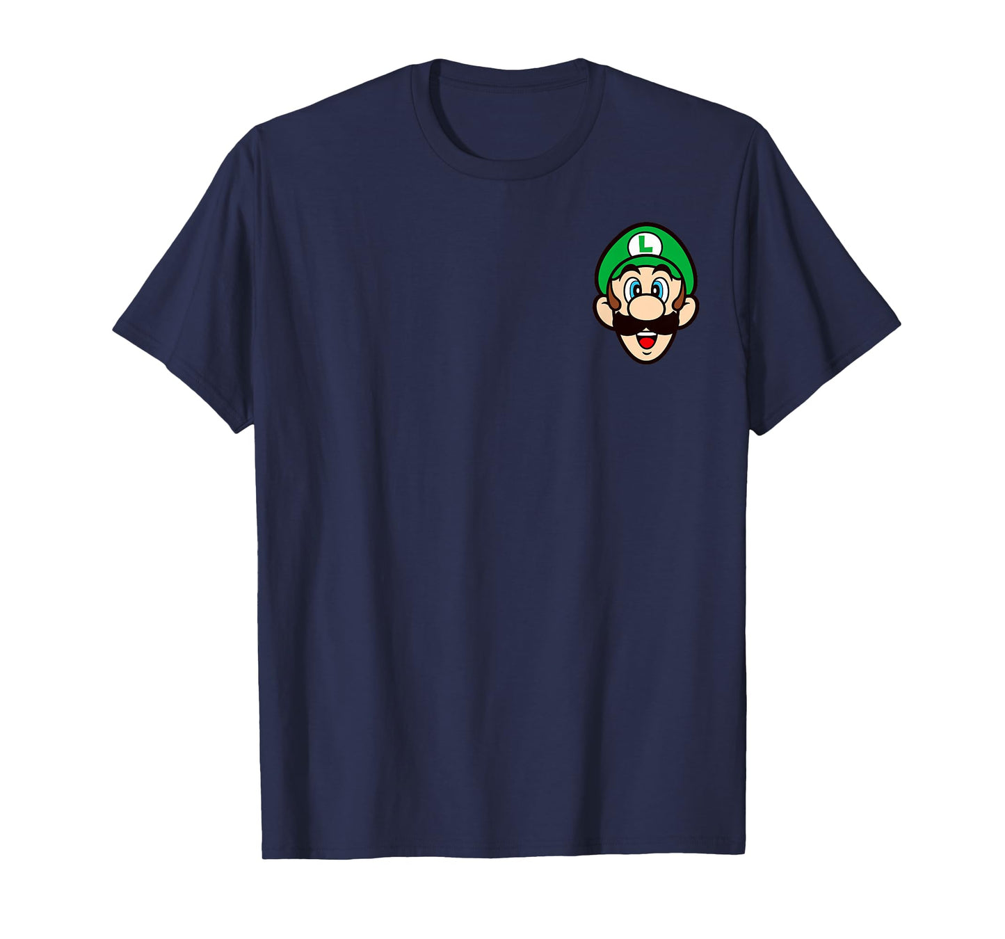 Super Mario Bros Luigi Left Chest Portrait T-Shirt