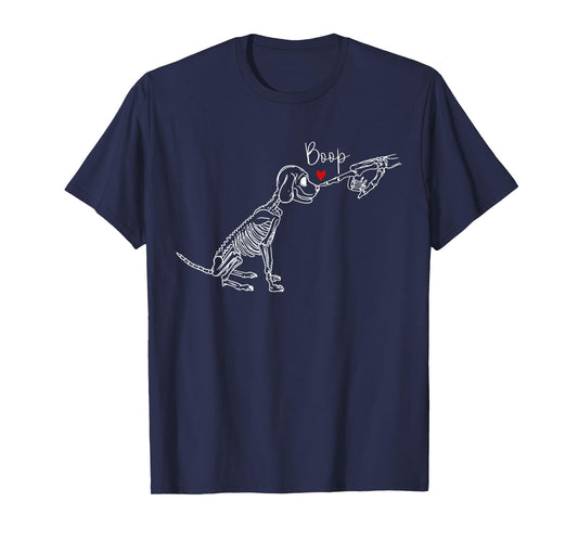 Dog Skeleton Boop Dog Funny Halloween Girl Men Women T-Shirt