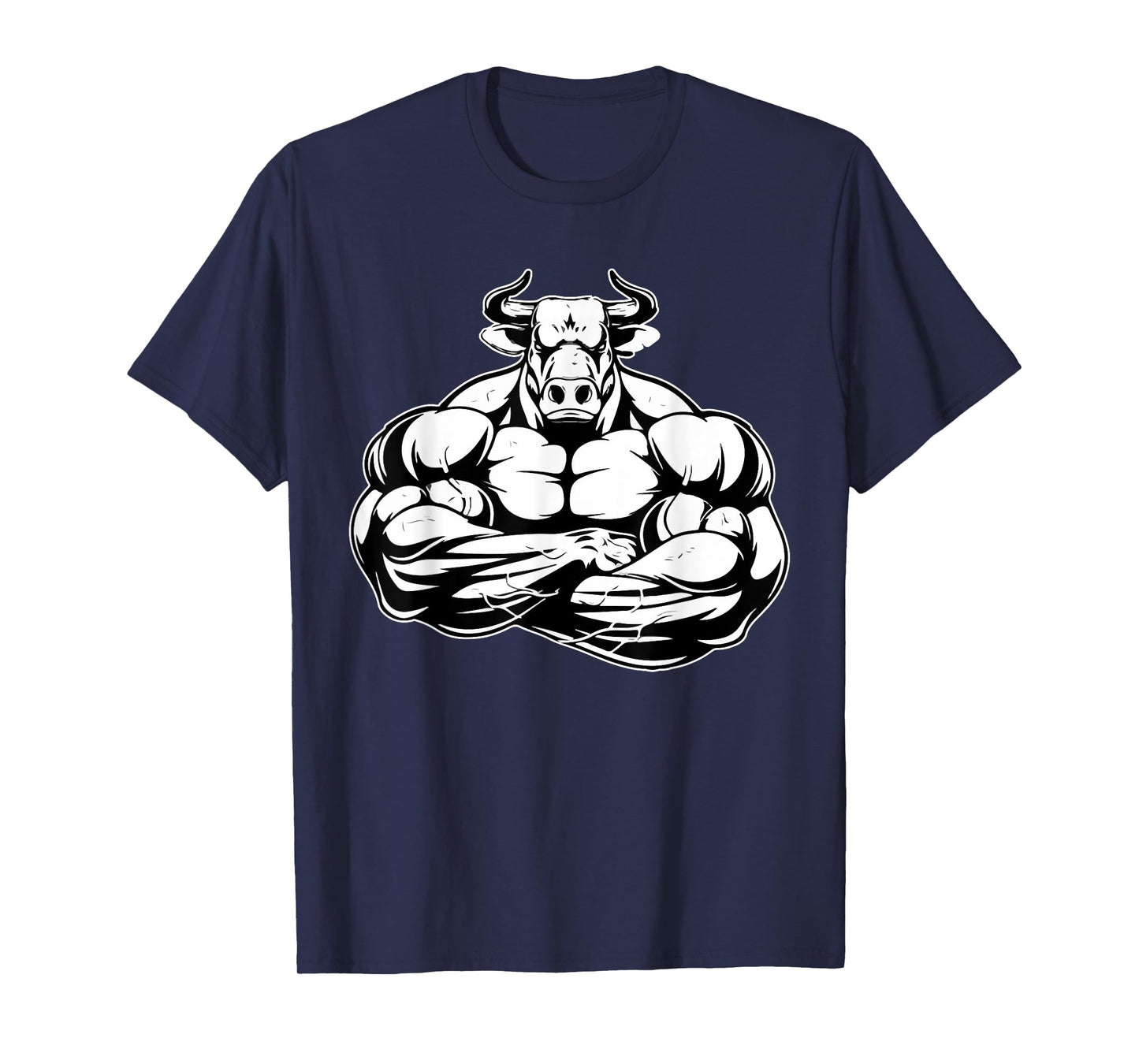 Bull With Muscles Shredded Taurus Fitness Workout Gym Lover T-Shirt
