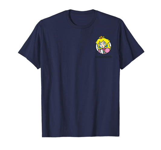Super Mario Princess Peach Classic Left Chest Icon T-Shirt
