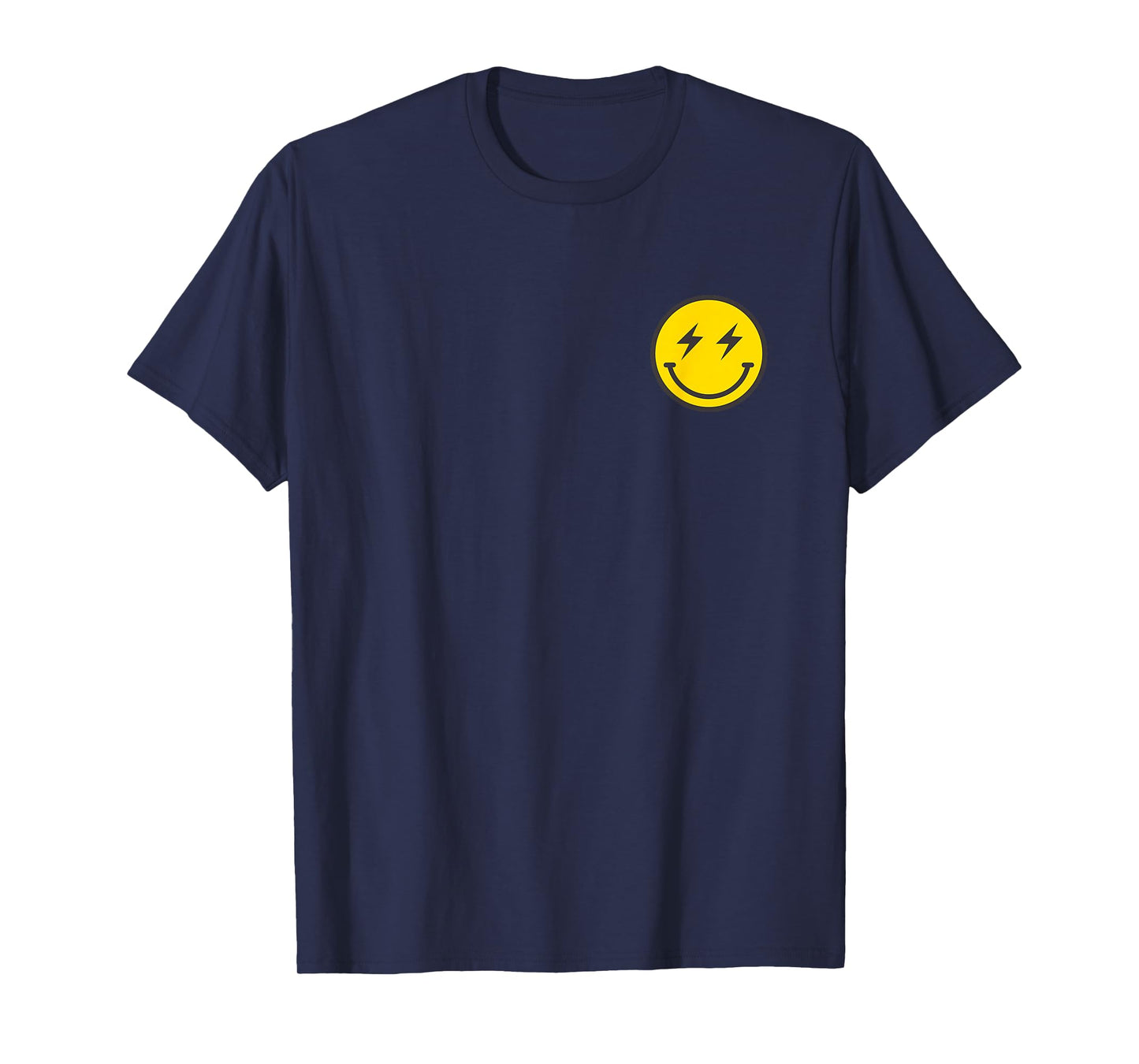 Minimalist 80s Lightning Bolt Eyes Happy Smiling Smile Face T-Shirt
