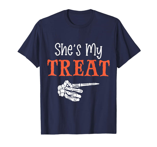 She's My Treat Funny Halloween Matching Couple Boyfriend T-Shirt