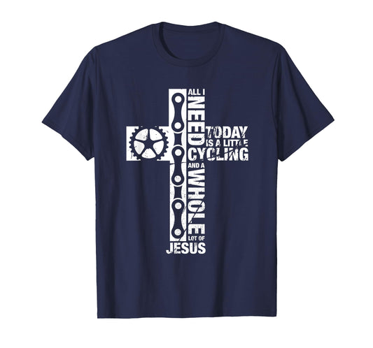Bluetonic Cycling All I Need Is Cycling And Jesus Christian Religious Gifts T-Shirt