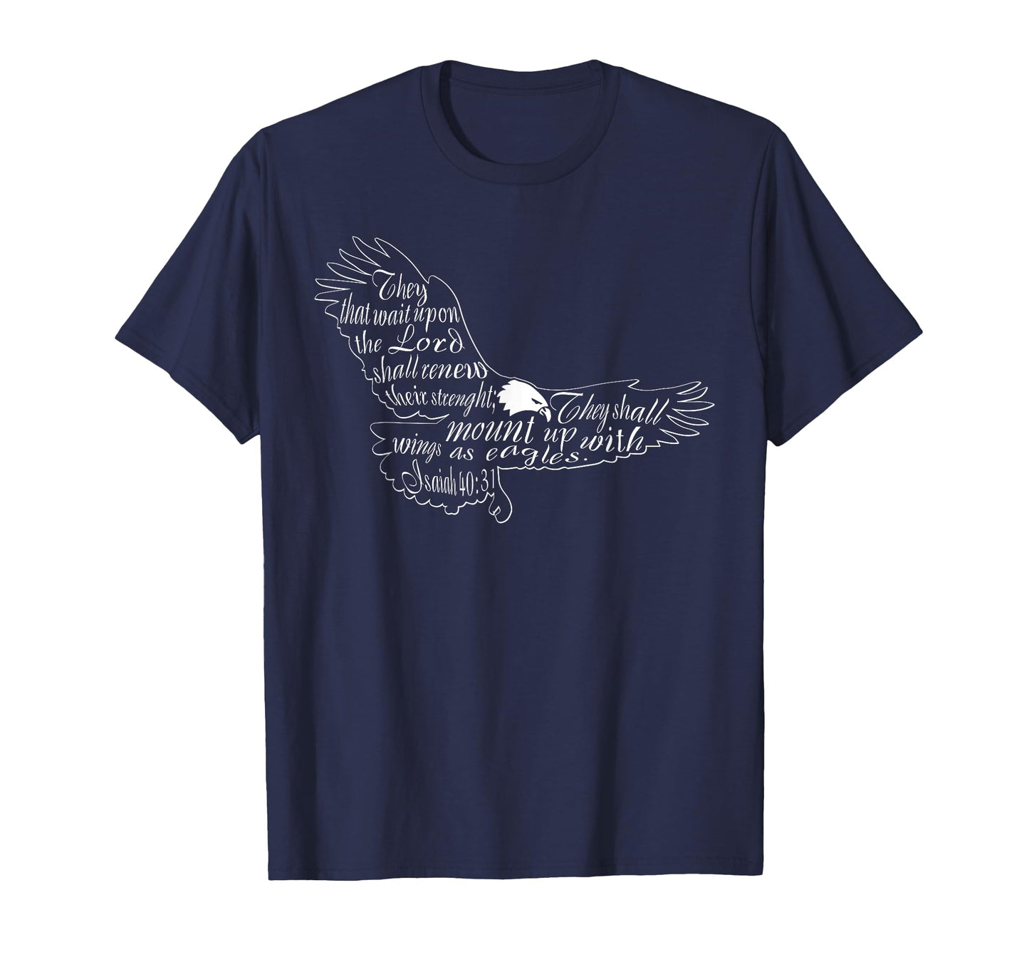 Religise Adler Wings Designs The Waiting for the Lord Isaiah 40:31 Eagle T-Shirt