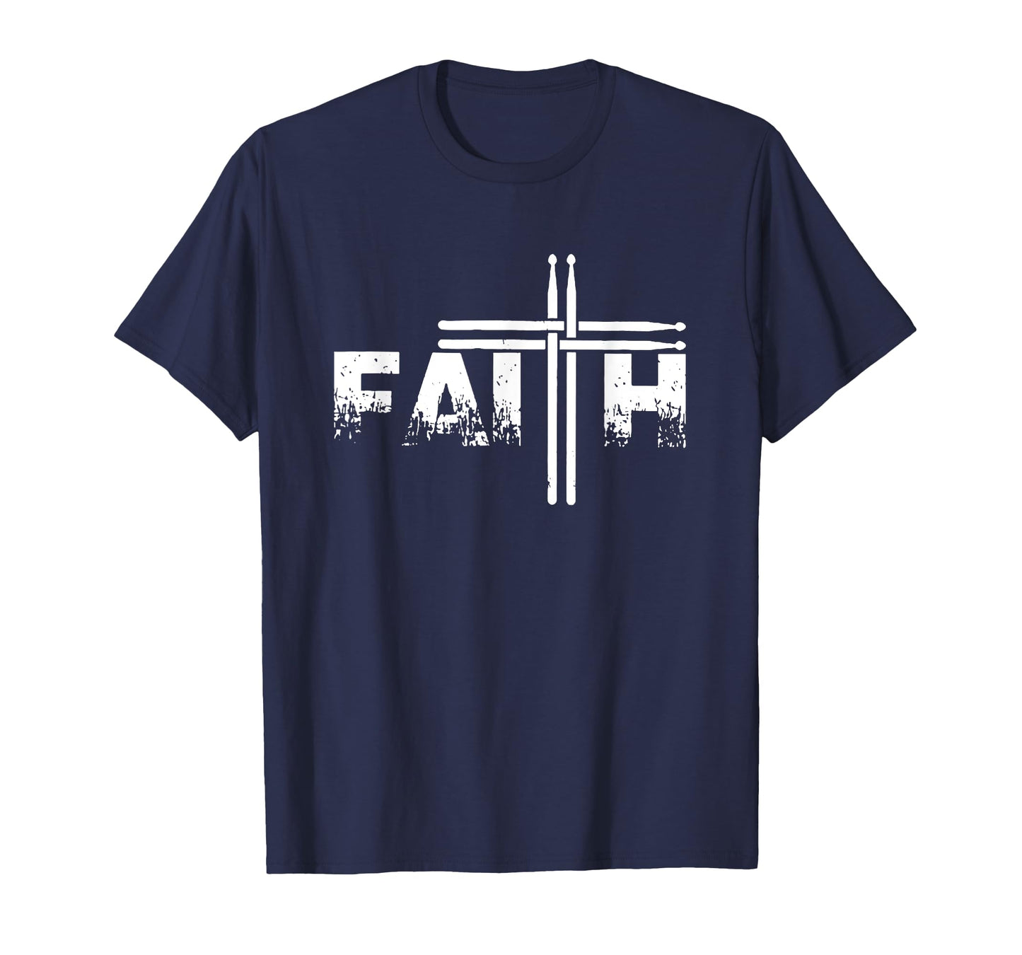 Faith Drum Stick Cross Christian God Jesus Fun Drummer T-Shirt