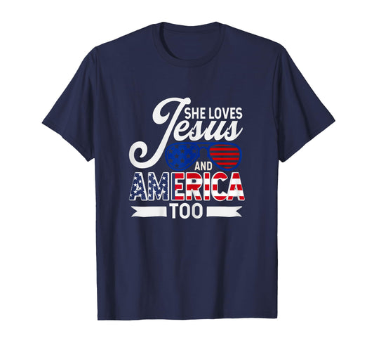 She Loves Jesus And America Too T-Shirt