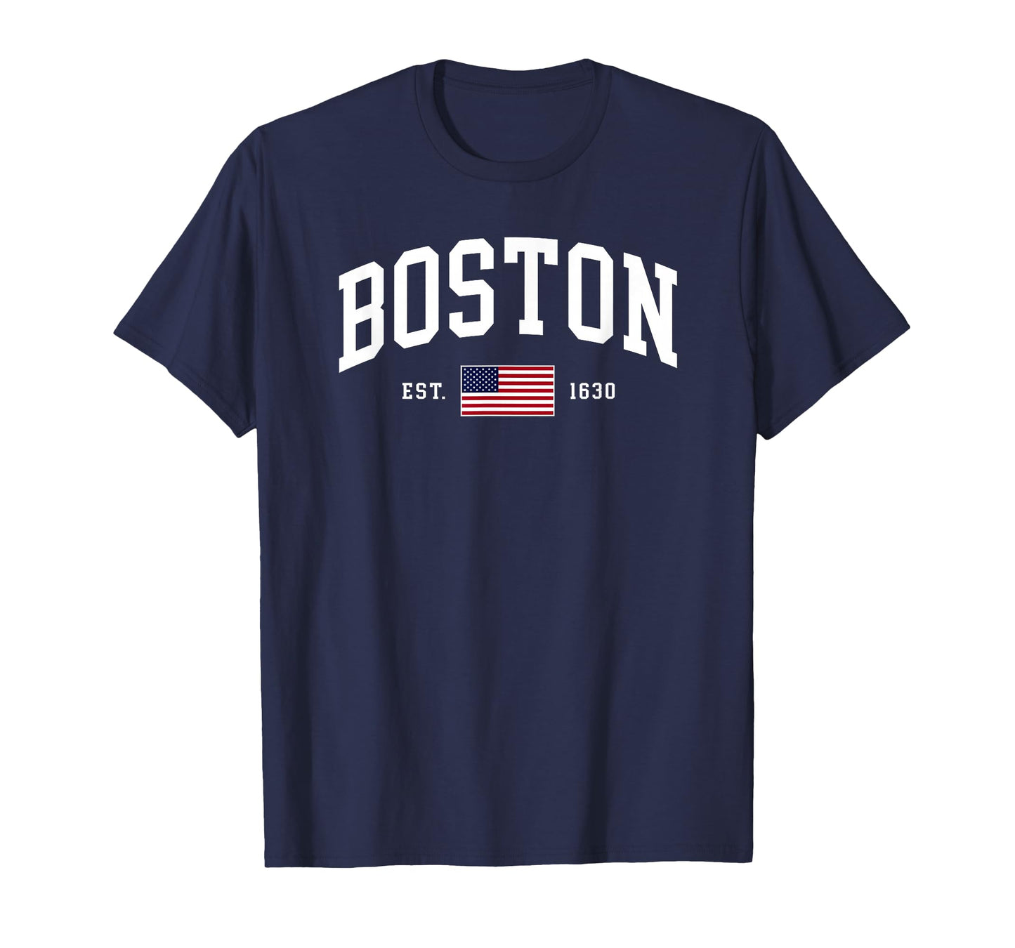 Boston Massachusetts July 4th US Flag Retro Throwback T-Shirt
