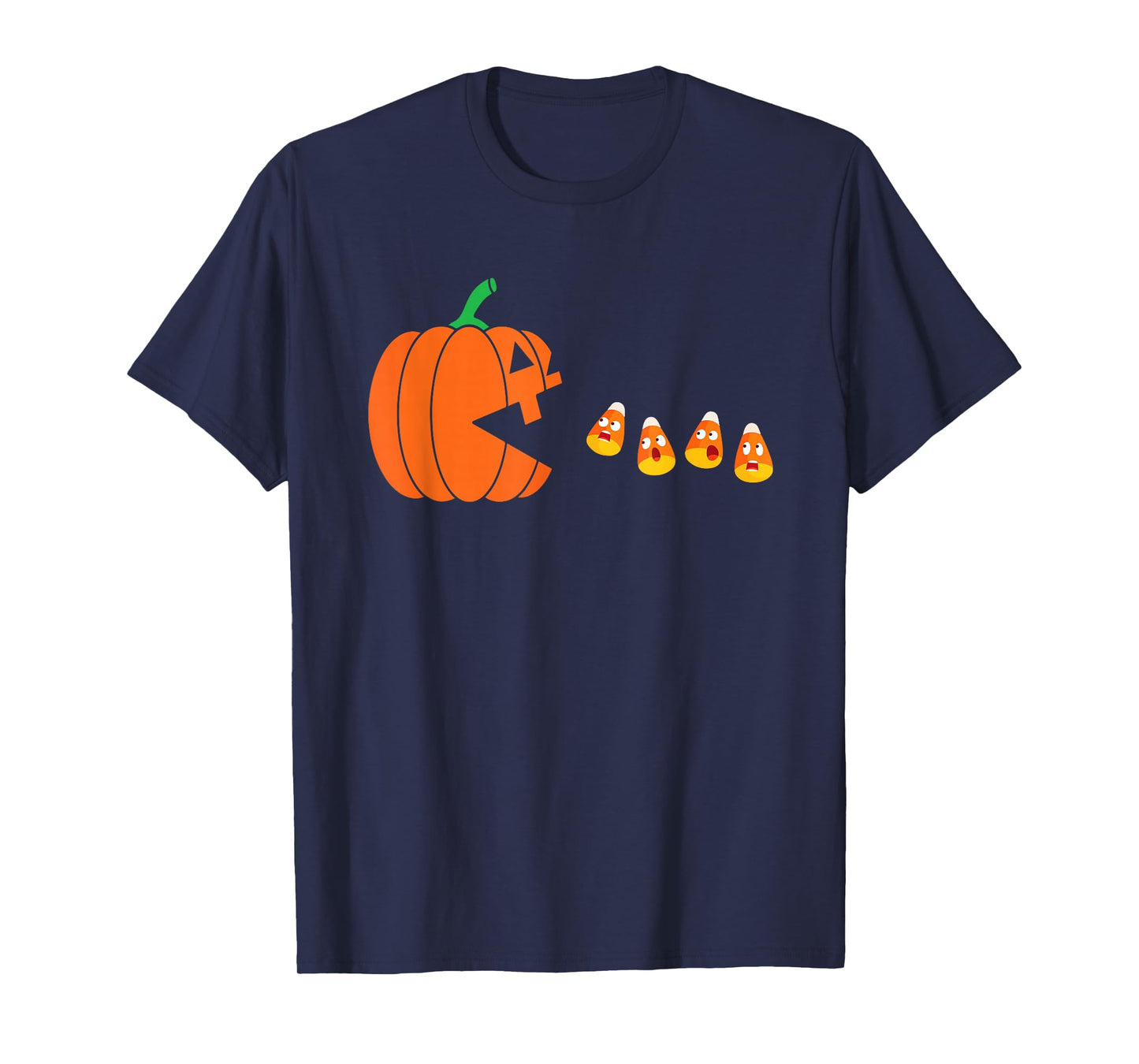 Pumpkin Eating Candy Corn Funny Candy Costume Halloween T-Shirt