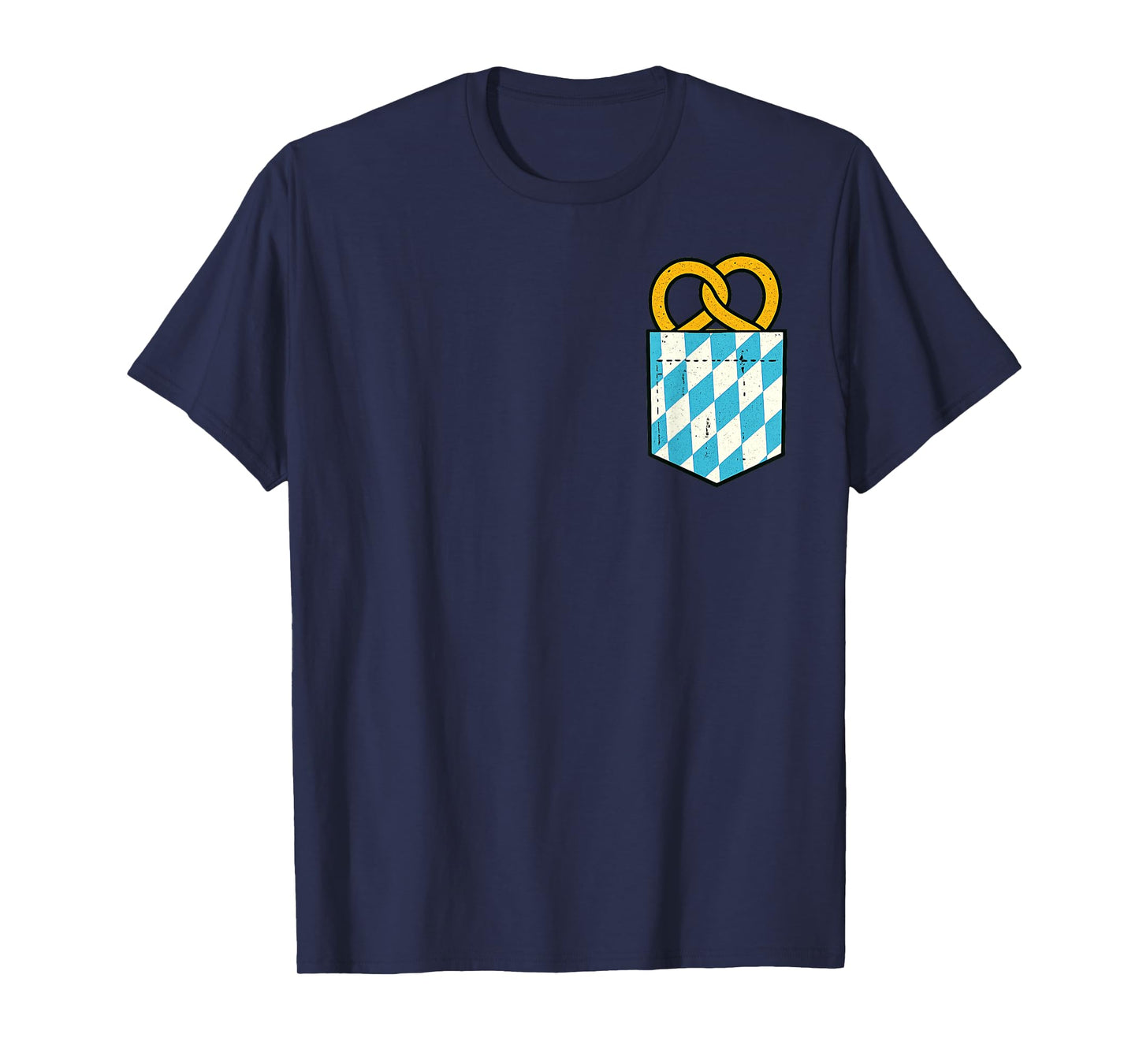Oktoberfest Bavaria Flag Pocket Pretzel Funny Oktoberfest T-Shirt