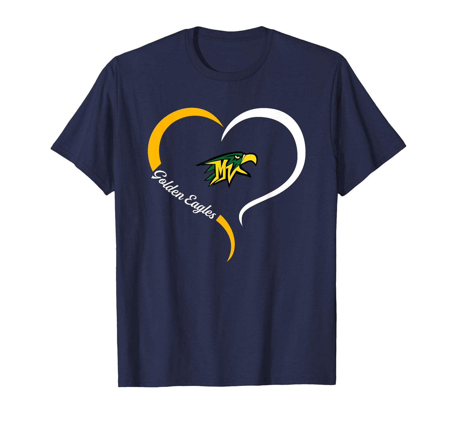 Mountain Vista Golden Eagles Logo Half Heart Slogan HS T-Shirt