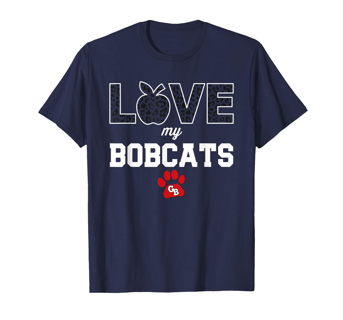 Grand Blanc Bobcats Logo Love My Team HS T-Shirt