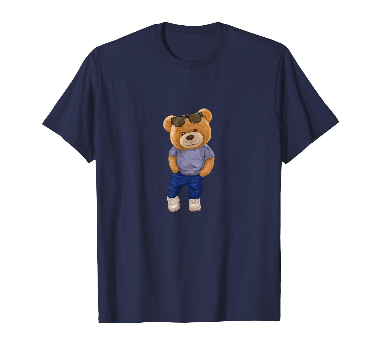 Wear Cool Teddy Bear Fashion Guy Cartoon Graphic Designs Fun T-Shirt