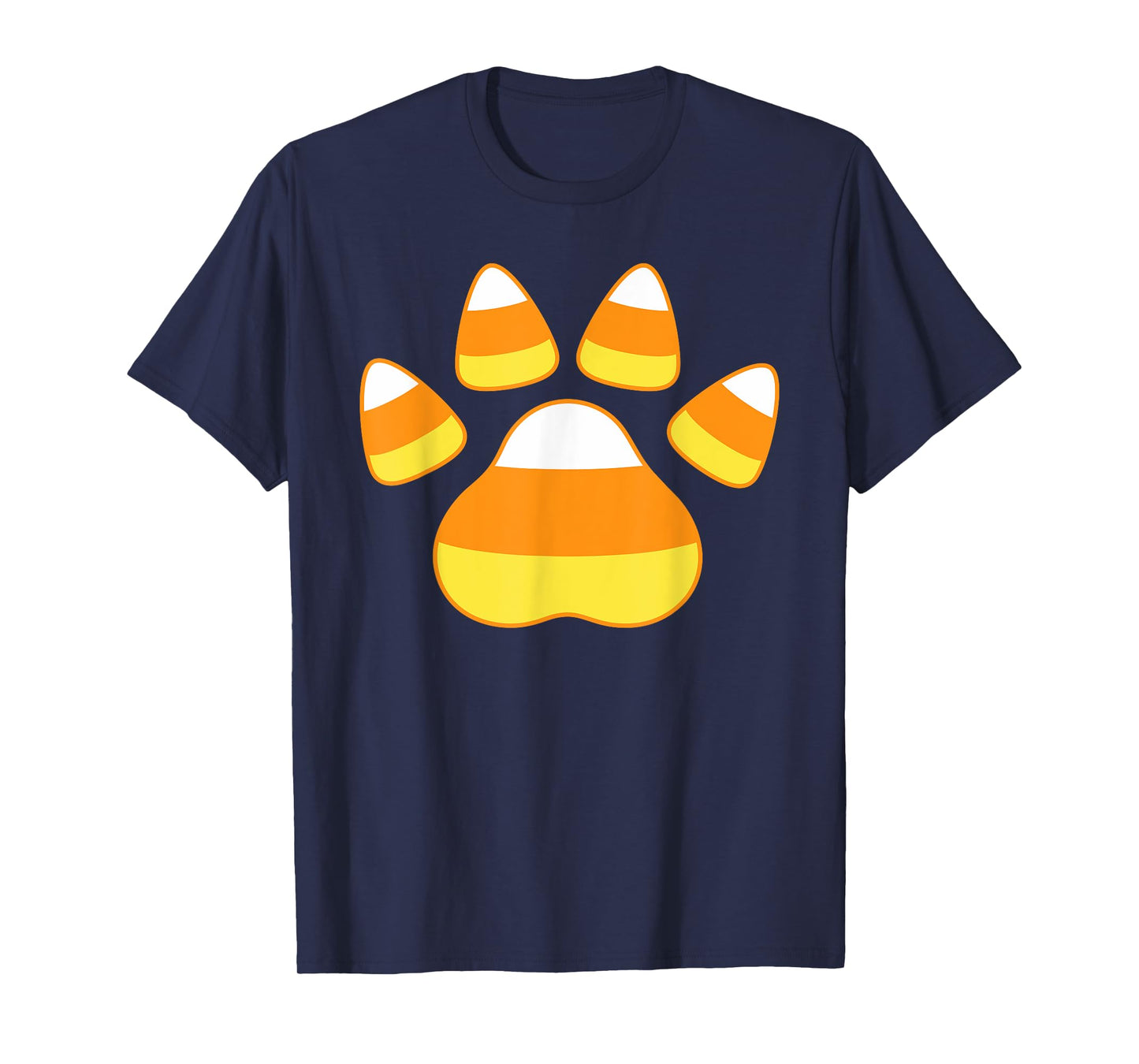 Paw Candy Corn Dog Cat Animal Funny Halloween Men Women Kids T-Shirt