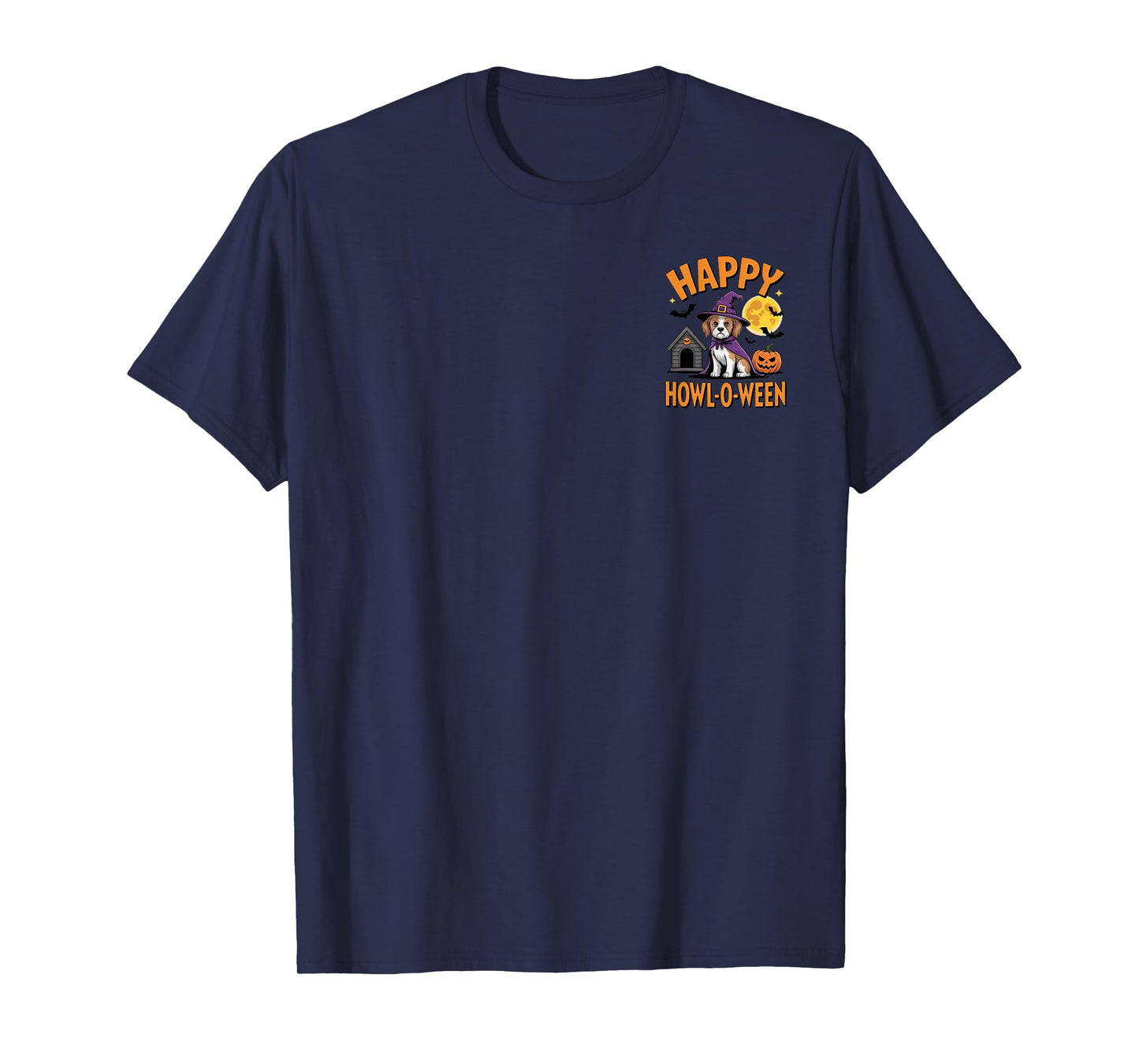 Happy Howl-O-Ween Dog Costume Halloween Moon Pumpkin Design T-Shirt