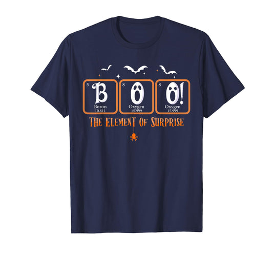 Cute Chemistry Boo The Element Of Surprise Chemist Halloween T-Shirt