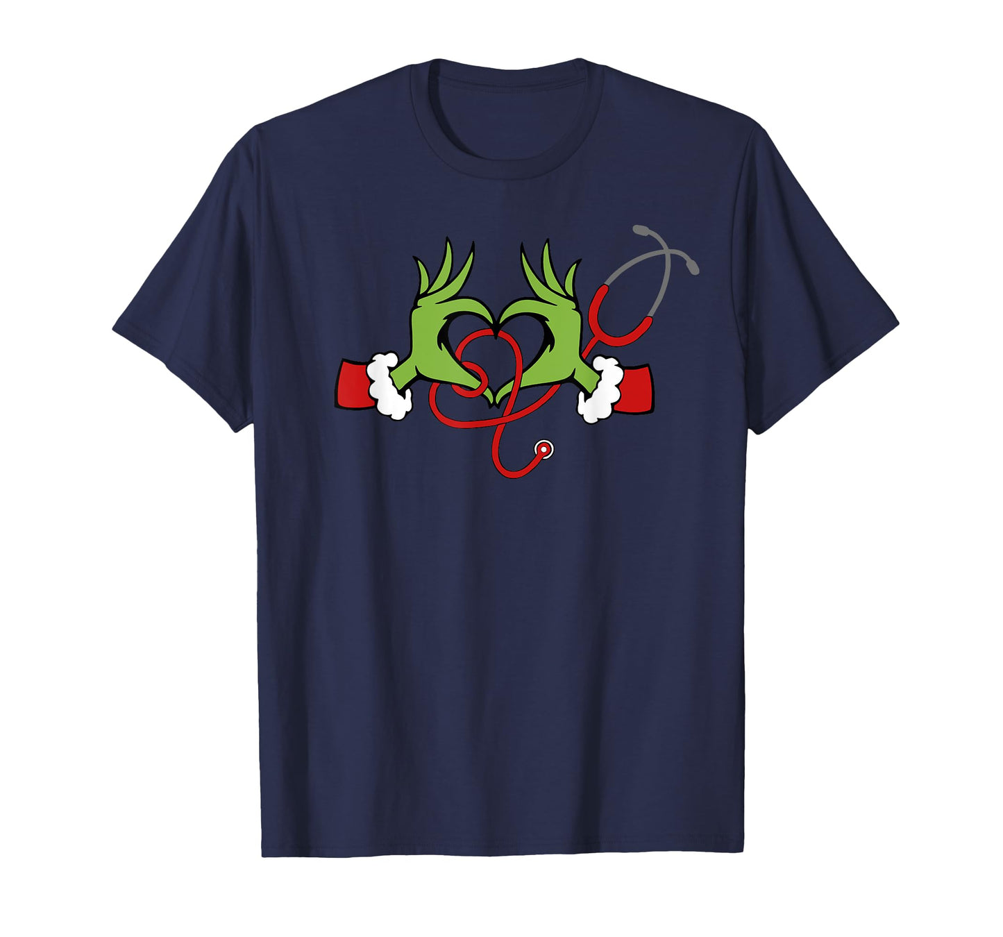 Stethoscope Nurse Merry Christmas Xmas Santa Pajamas Holiday T-Shirt