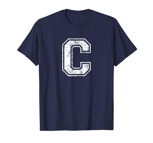 Letter C Uppercase Alphabet Initial School College Varsity T-Shirt