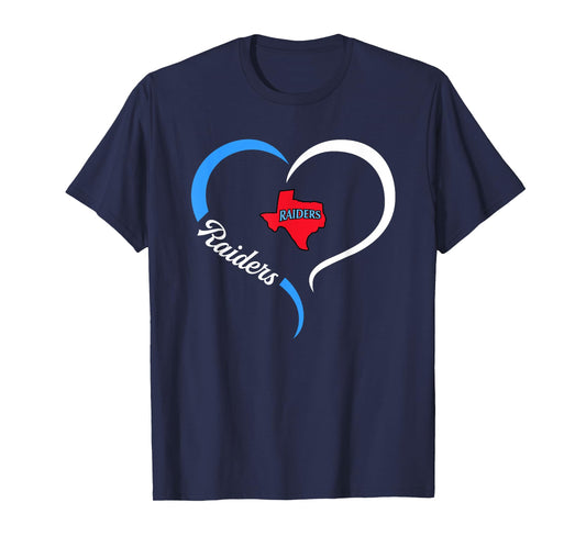 Skyline Raiders Logo Half Heart Slogan HS T-Shirt