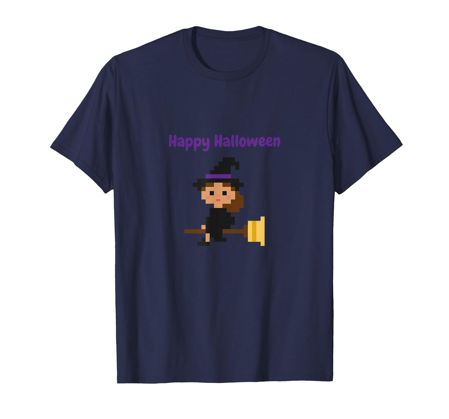 Retro 8-Bit Witch - Happy Halloween Pixel Art T-Shirt