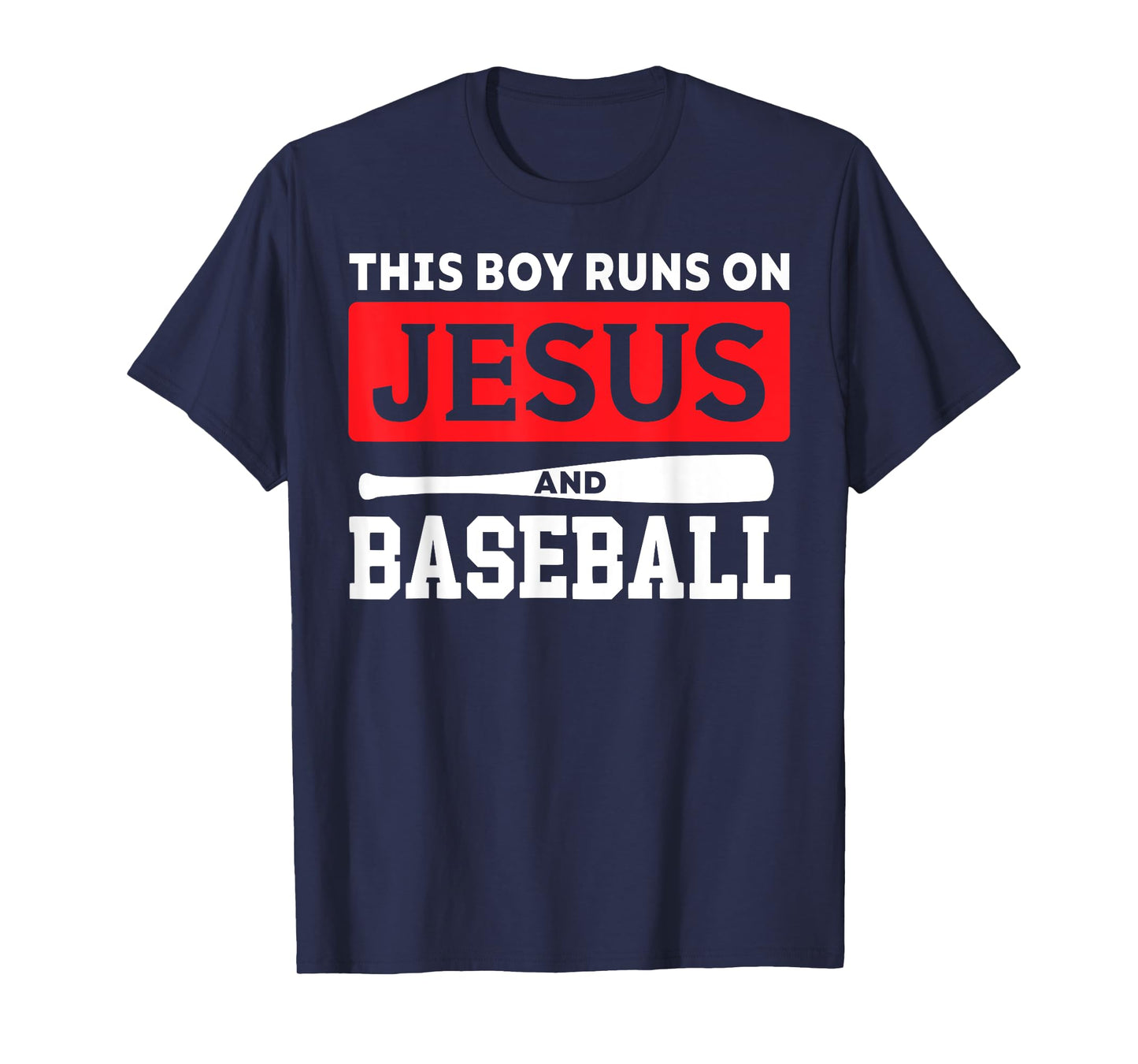 This Boy Runs On Jesus And Baseball Christian Baseball Lover T-Shirt