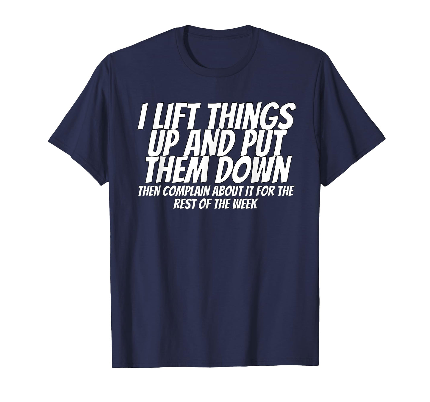 I Pick Things Up And Put Them Down Lifting Clothes Unisex-Adults Black Small Modern Crew Collar Short Sleeve T-Shirt