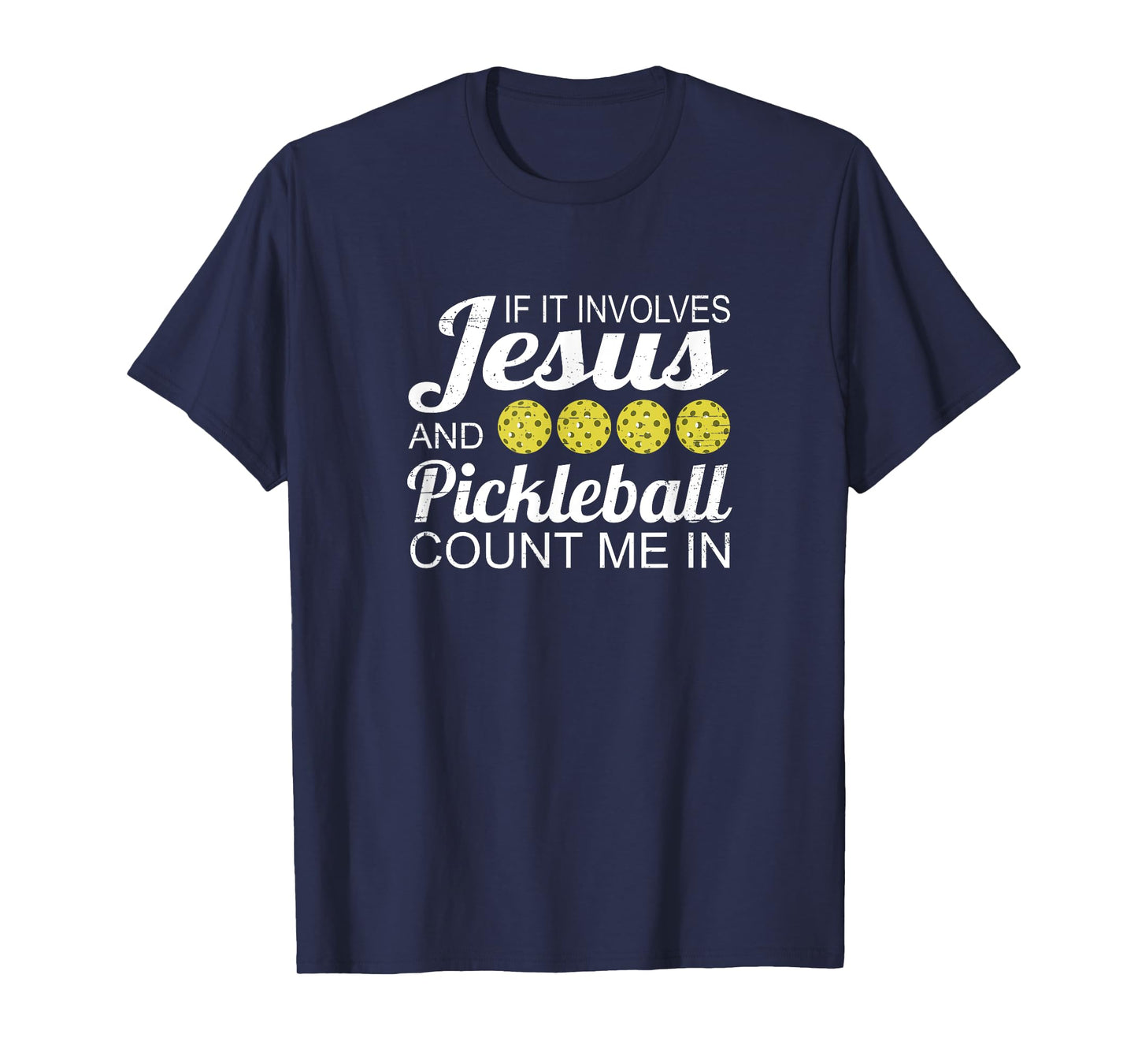 Distressed Jesus Pickleball Player Worship Church Graphic T-Shirt