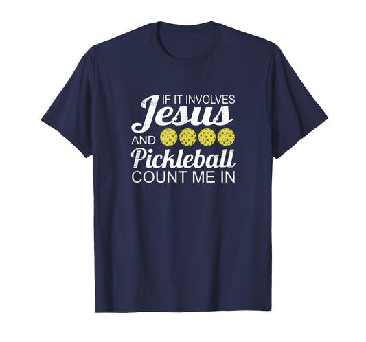 Distressed Jesus Pickleball Player Worship Church Graphic T-Shirt