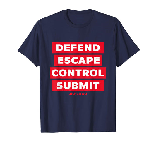 Defend Escape Control Submit DECS Jiu Jitsu MMA T-Shirt