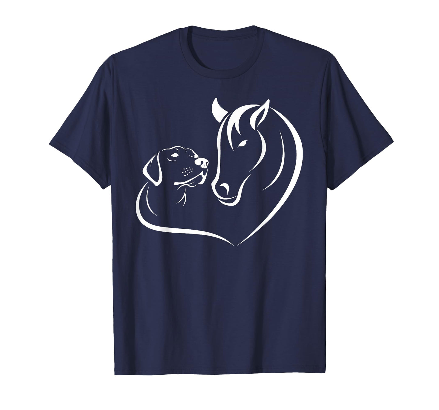 Horse and Dog Women and Men Motif Horse Dog Lover T-Shirt T-Shirt