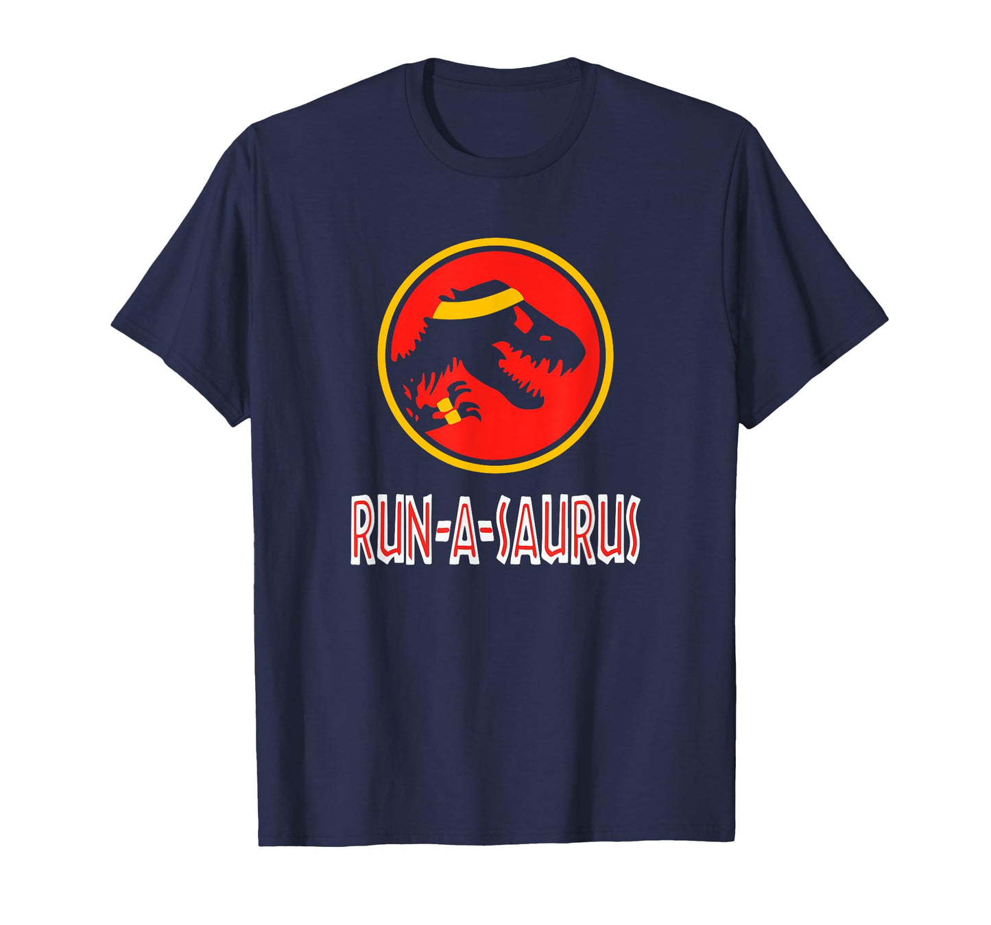 Funny Cute 5k 10k Dinosaur Run-A-Saurus Marathon Runner T-Shirt